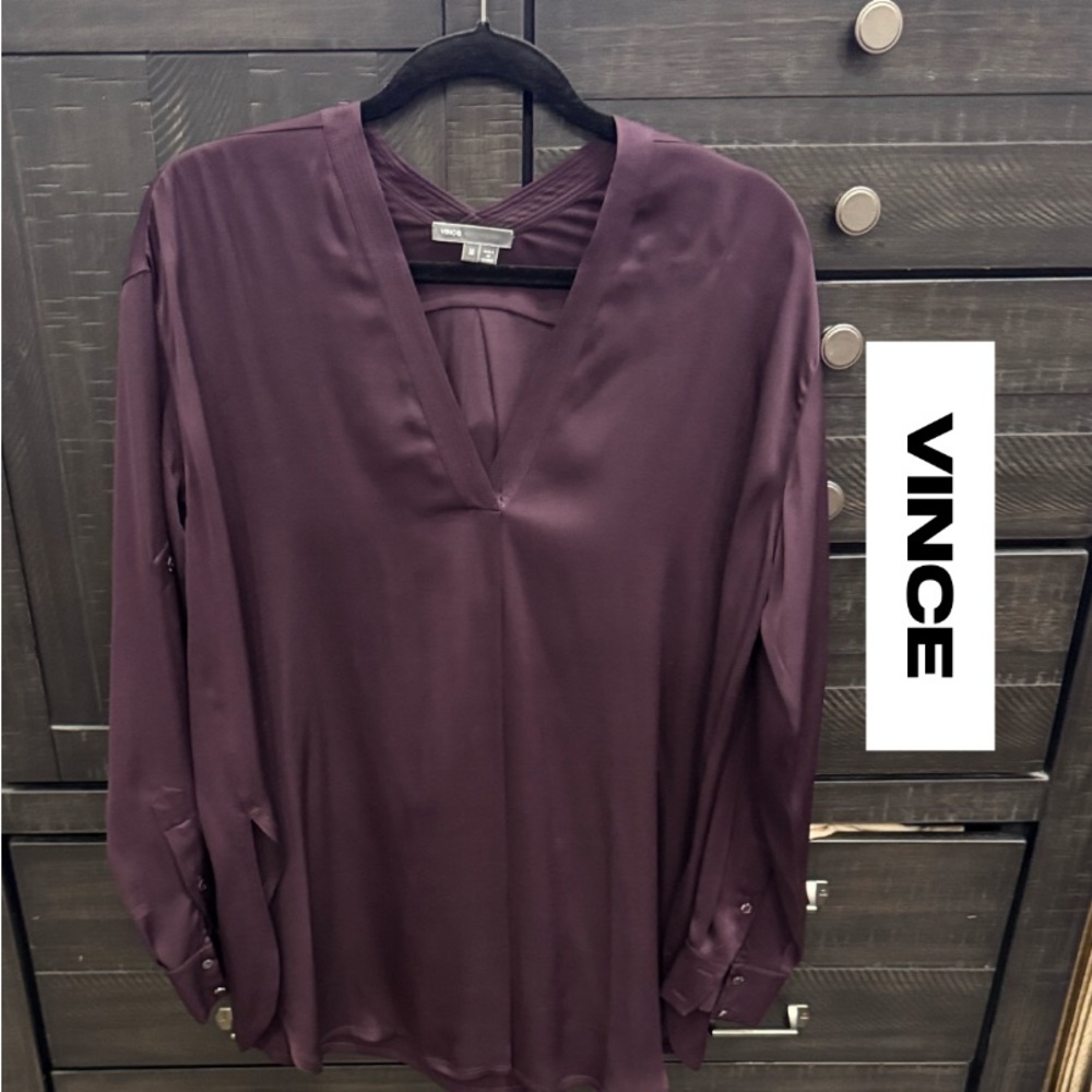 Vince Women's Plum V-Neck Blouse